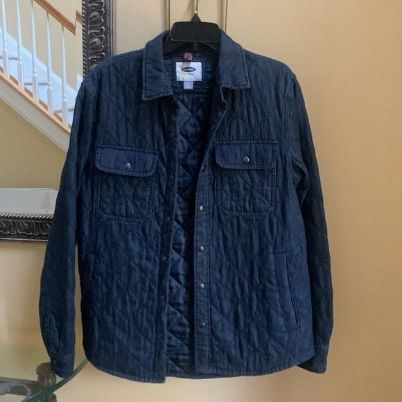 Old Navy Jackets & Blazers - Old Navy women's M Blue quilted Barn jacket snap closure medium weight